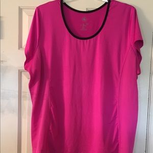 Full Beauty pink with black trim active wear top